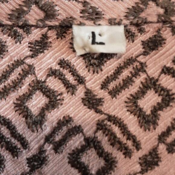 Johnny Was Biya Collection 100% Silk Flare Cuff Hook Close Light Shirt Jacket L - Picture 4 of 6